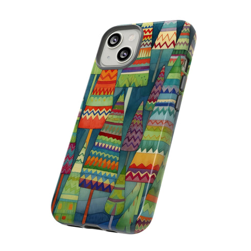 Knitted Christmas Trees - Impact Resistant Phone Case